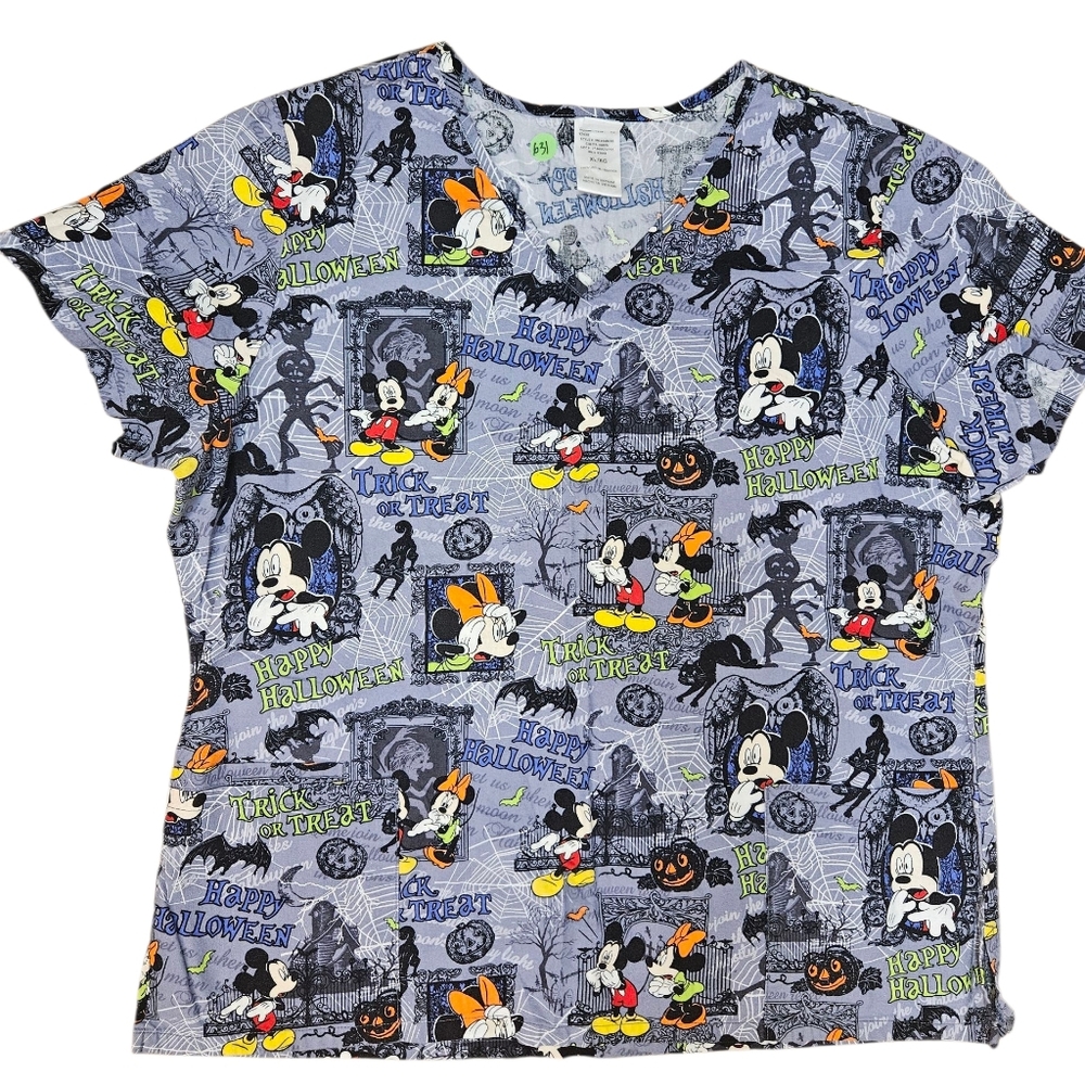 Mickey Halloween Scrub Top